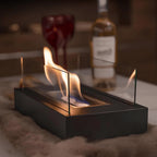 Table Heater Bioethanol Portable Tempered Glass & Steel