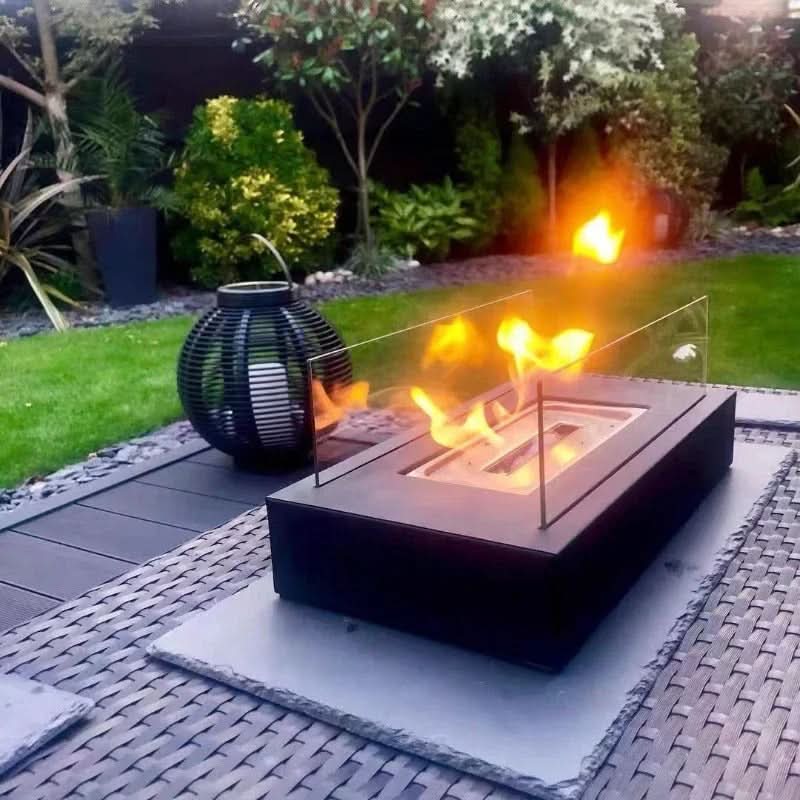 Table Heater Bioethanol Portable Tempered Glass & Steel