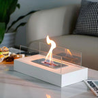 Table Heater Bioethanol Portable Tempered Glass & Steel