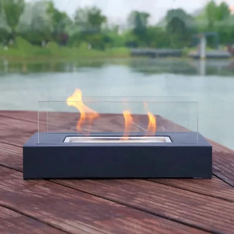 Table Heater Bioethanol Portable Tempered Glass & Steel