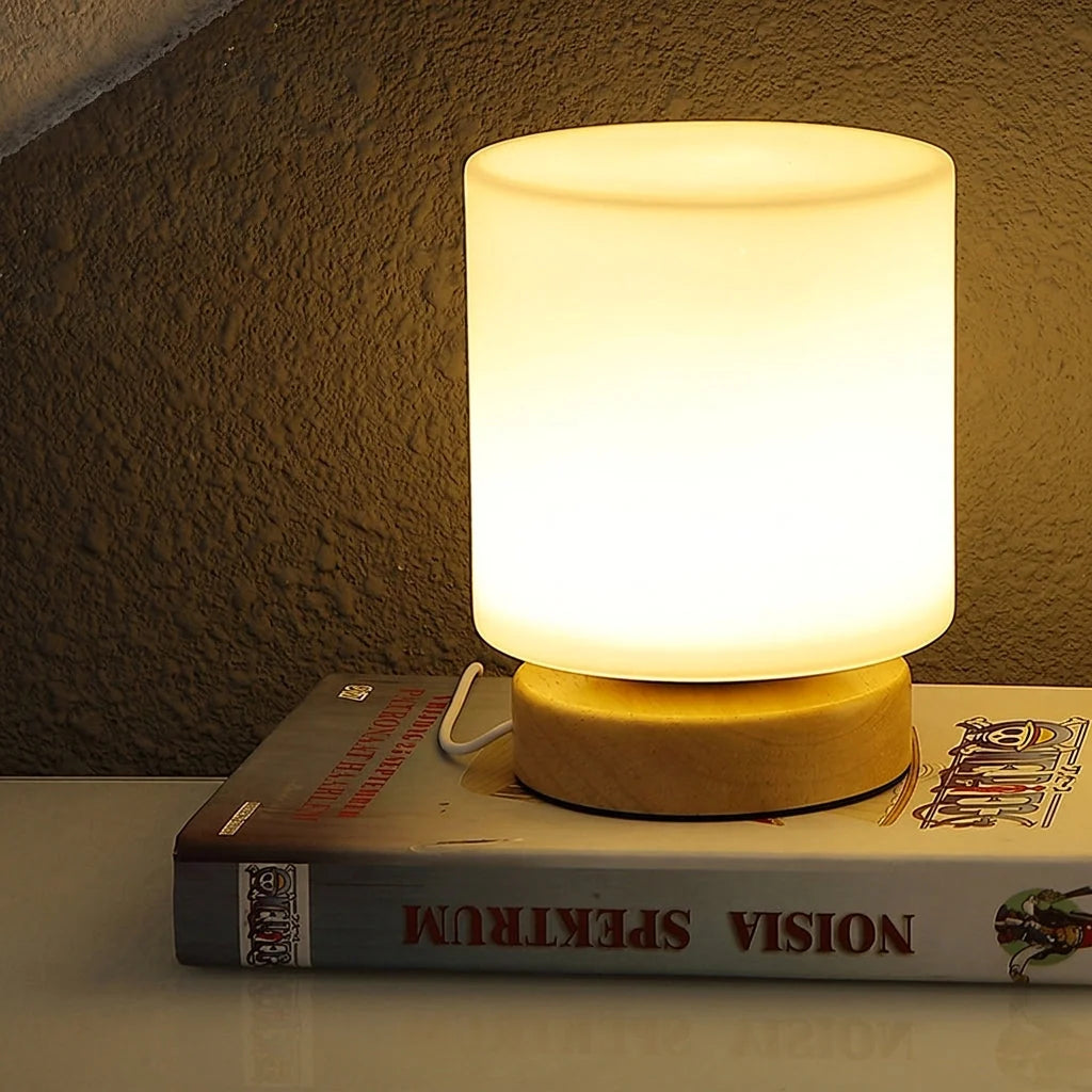 Table Lamp 360° Ambient Glass Shade USB Powered