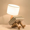 Table Lamp Adjustable Reading Light Built-In Bookshelf