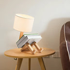 Table Lamp Adjustable Reading Light Built-In Bookshelf