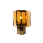 Table Lamp Amber Mosaic Shade Dimmable Weathered Copper Base