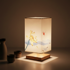 Table Lamp Bamboo Dimmable LED Fabric Shade