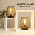 Table Lamp Battery-Powered Warm LED Metal Wireframe