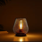 Table Lamp Battery-Powered Warm LED Metal Wireframe