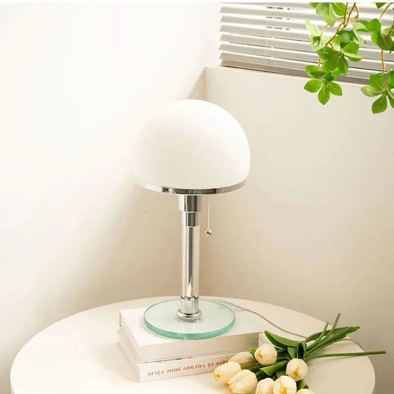 Table Lamp Bauhaus-Inspired Antique Glass Shade