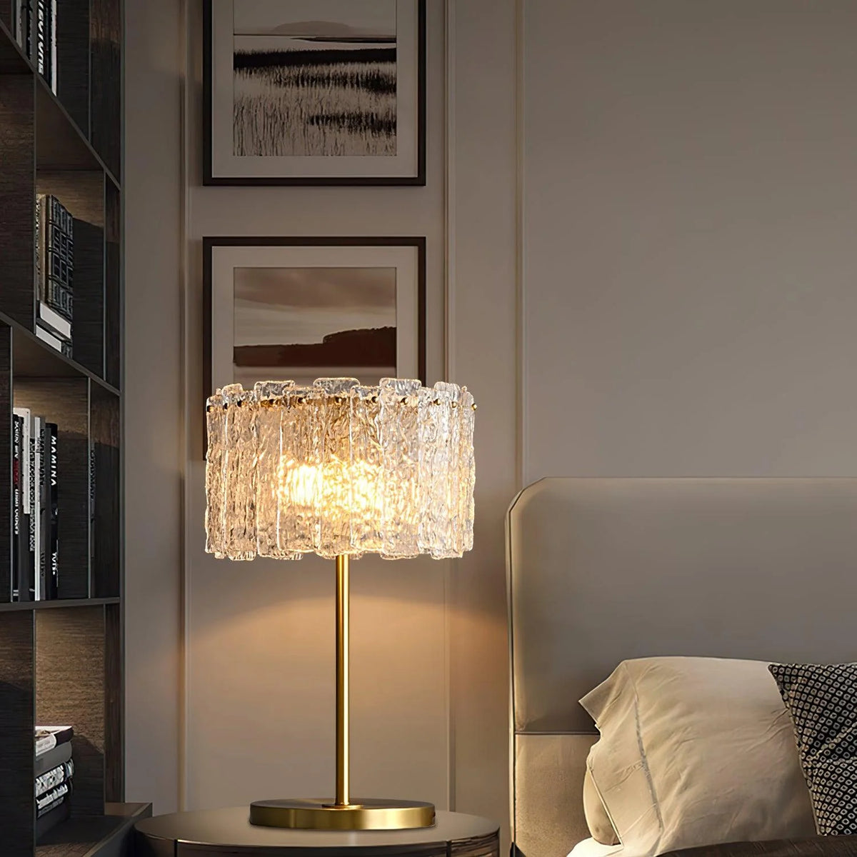 Table Lamp Brass Base & Clear Glass