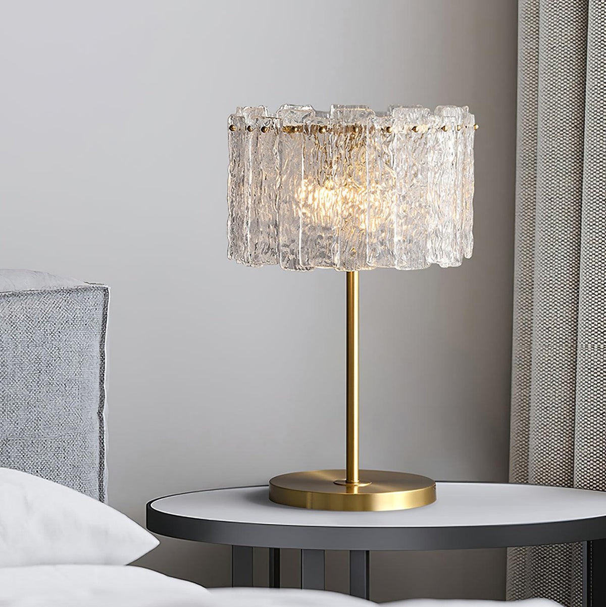 Table Lamp Brass Base & Clear Glass
