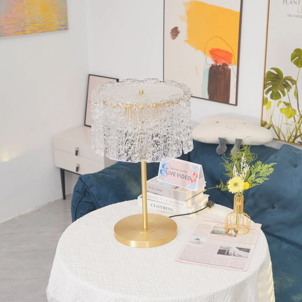 Table Lamp Brass Base & Clear Glass