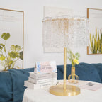 Table Lamp Brass Base & Clear Glass