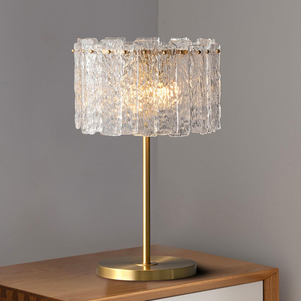 Table Lamp Brass Base & Clear Glass
