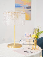 Table Lamp Brass Base & Clear Glass