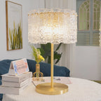 Table Lamp Brass Base & Clear Glass