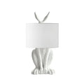Table Lamp Bunny Resin Figurine Fabric Shade