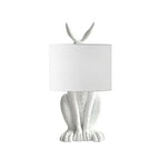 Table Lamp Bunny Resin Figurine Fabric Shade