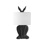 Table Lamp Bunny Resin Figurine Fabric Shade