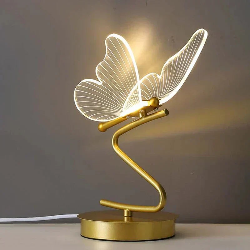 Table Lamp Butterfly Silhouette Energy-Efficient Warm LED