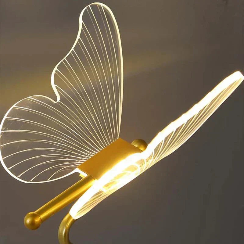 Table Lamp Butterfly Silhouette Energy-Efficient Warm LED