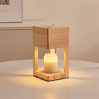 Table Lamp Candle Warmer Solid Wood Dimmable & Timer