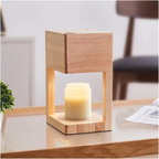 Table Lamp Candle Warmer Solid Wood Dimmable & Timer