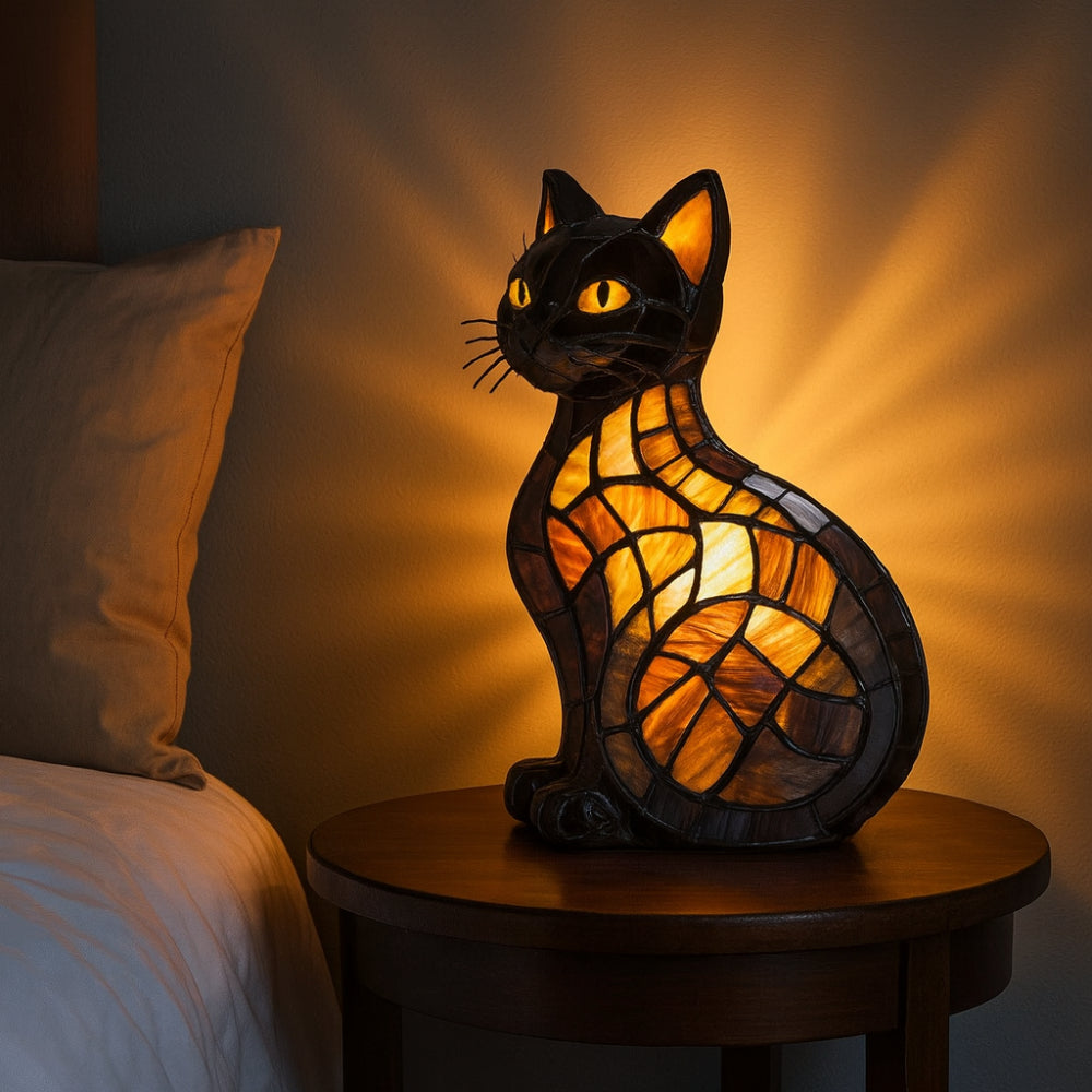 Table Lamp Cat-Shaped Soft Ambient USB & Button Power