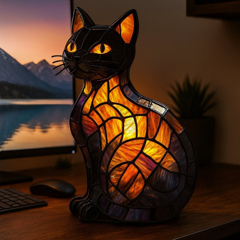 Table Lamp Cat-Shaped Soft Ambient USB & Button Power