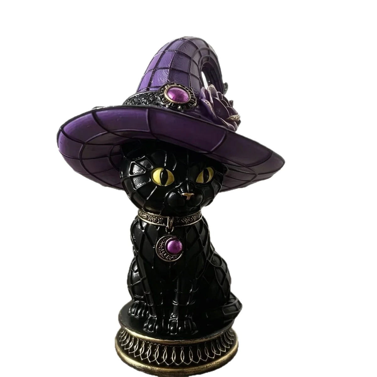 Table Lamp Cat With Witch Hat Warm LED