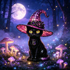 Table Lamp Cat With Witch Hat Warm LED