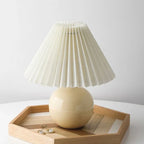 Table Lamp Ceramic Base Japanese Pleated Shade