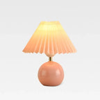 Table Lamp Ceramic Base Japanese Pleated Shade