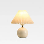Table Lamp Ceramic Base Japanese Pleated Shade