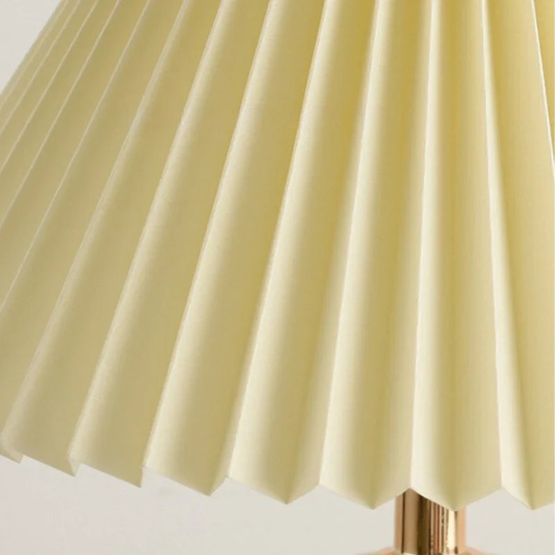 Table Lamp Ceramic Base Japanese Pleated Shade