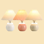 Table Lamp Ceramic Base Japanese Pleated Shade