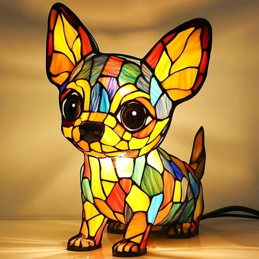 Table Lamp Chihuahua Warm White LED USB & Battery