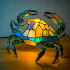 Table Lamp Colored Glass Animal Motif USB & Battery