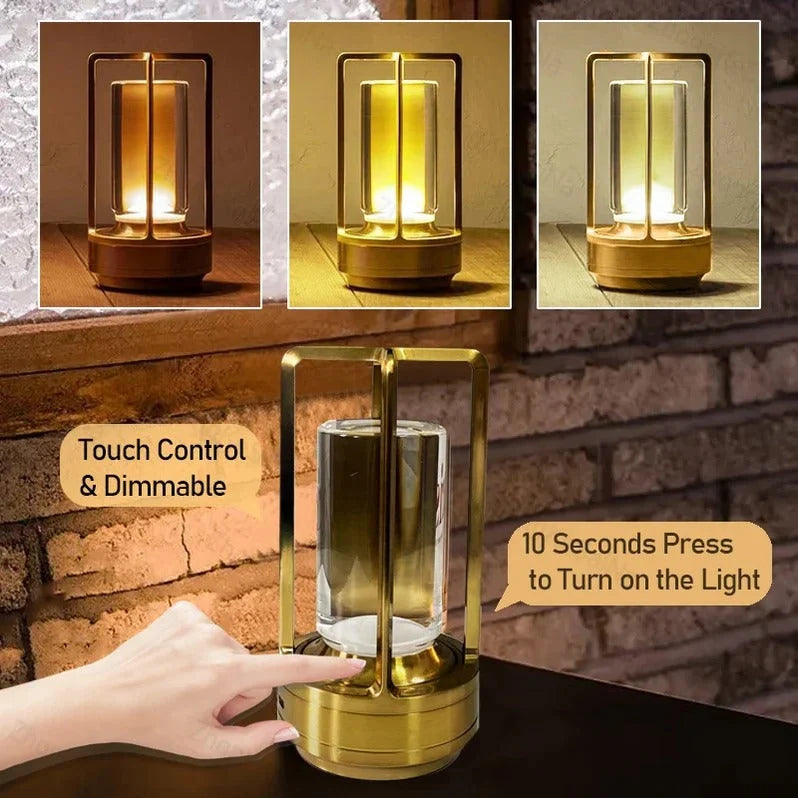Table Lamp Cordless USB-C Rechargeable Touch Dimming