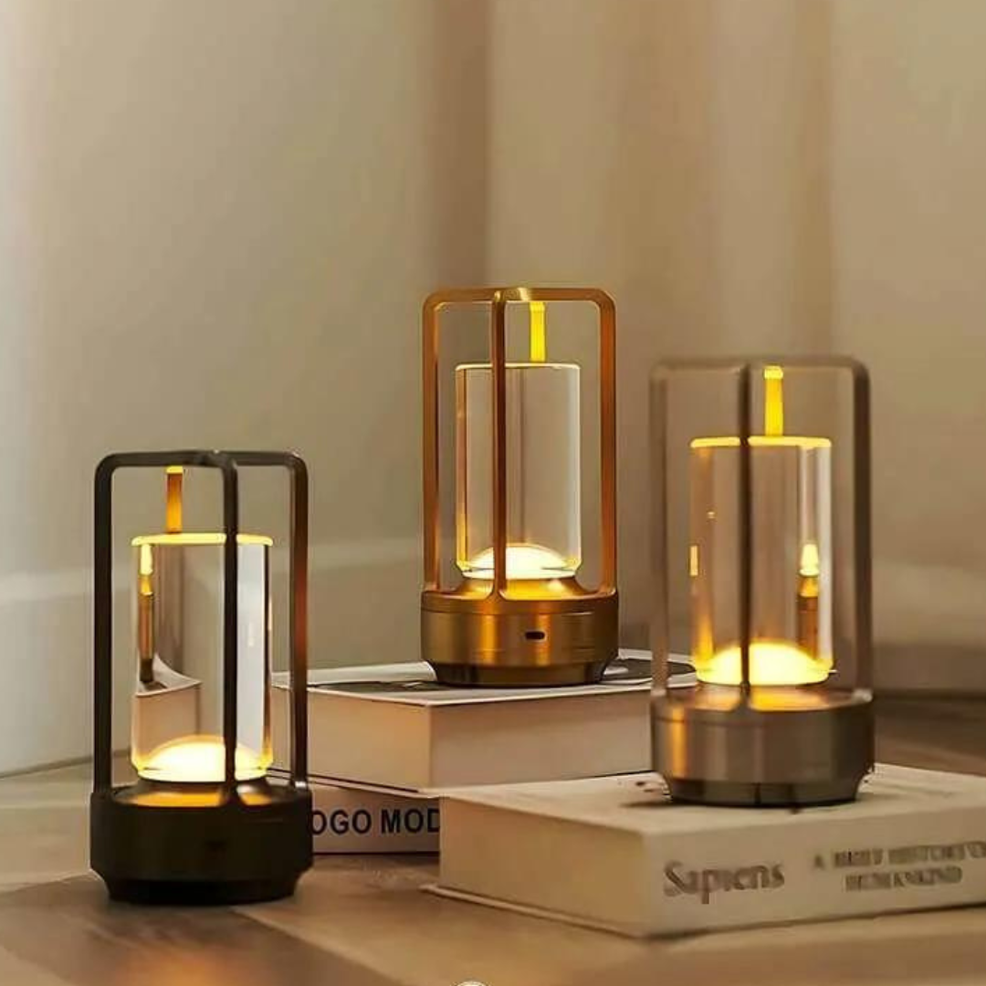 Table Lamp Cordless USB Rechargeable Crystal Glass