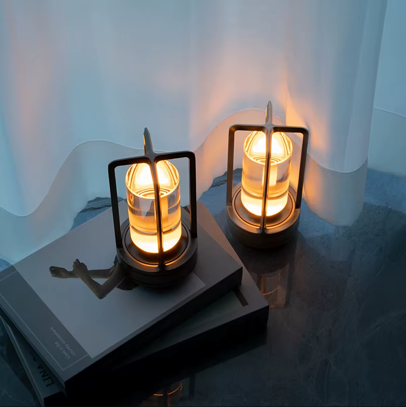 Table Lamp Cordless USB Rechargeable Crystal Glass