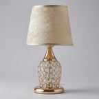 Table Lamp Crystal Accent Polished Gold Drum Shade