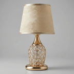Table Lamp Crystal Accent Polished Gold Drum Shade