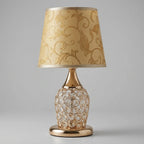 Table Lamp Crystal Accent Polished Gold Drum Shade