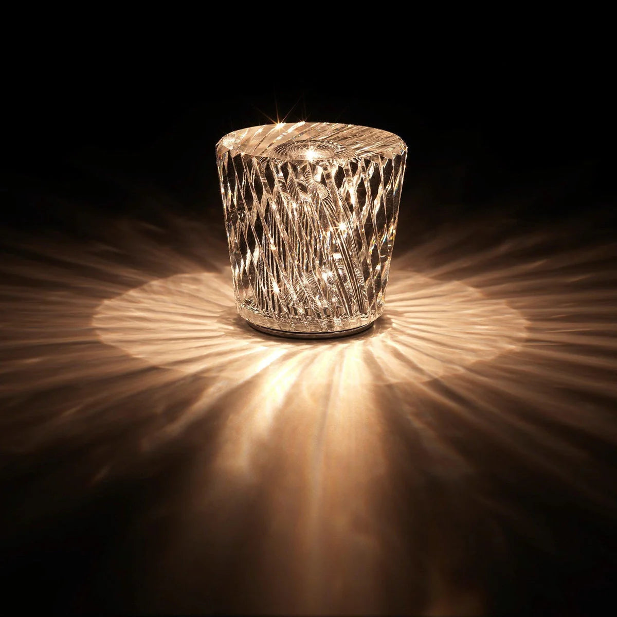 Table Lamp Crystal Diamond Wireless Dimmable USB Rechargeable
