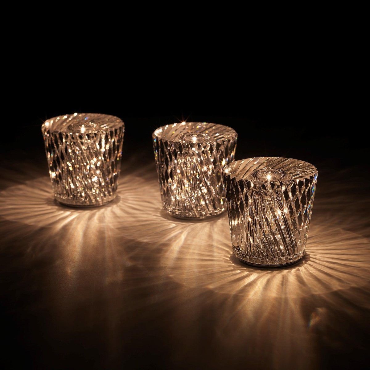 Table Lamp Crystal Diamond Wireless Dimmable USB Rechargeable