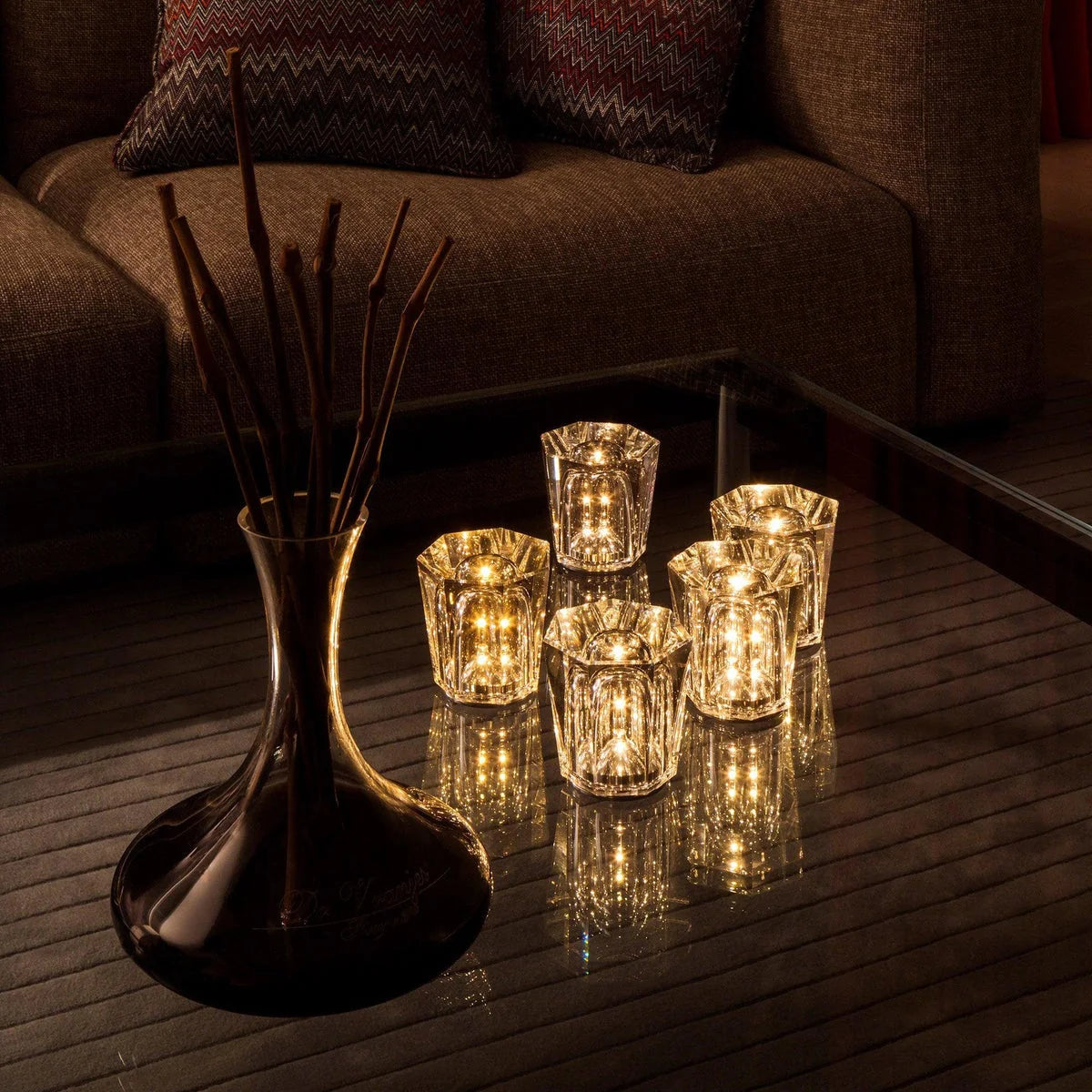 Table Lamp Crystal Diamond Wireless Dimmable USB Rechargeable