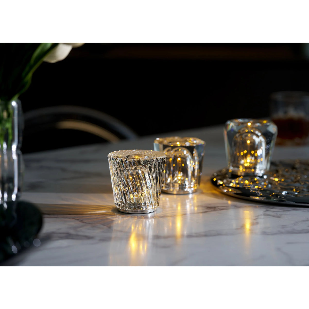 Table Lamp Crystal Diamond Wireless Dimmable USB Rechargeable