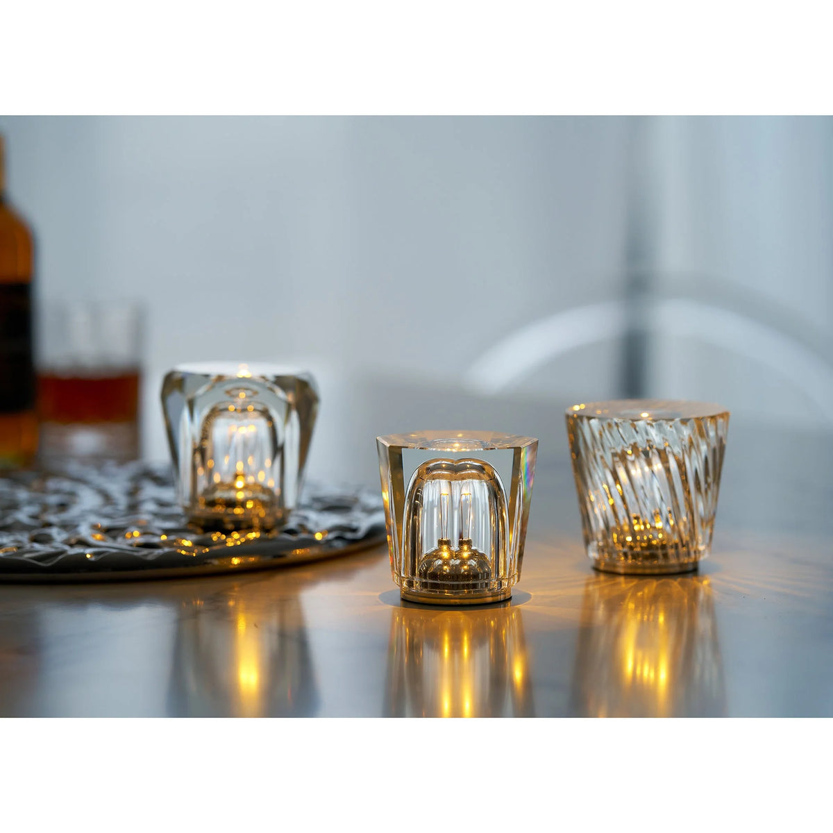 Table Lamp Crystal Diamond Wireless Dimmable USB Rechargeable