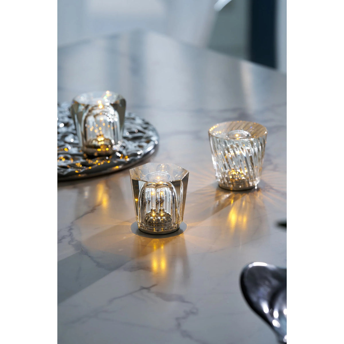 Table Lamp Crystal Diamond Wireless Dimmable USB Rechargeable