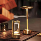Table Lamp Crystal Glass Dimmable Touch Control Rechargeable 18-Hour